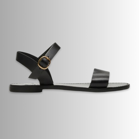 Steve Madden Shoes - Steve Madden Black Donddi Leather Front & Ankle Strap Sandals, Size 8.5